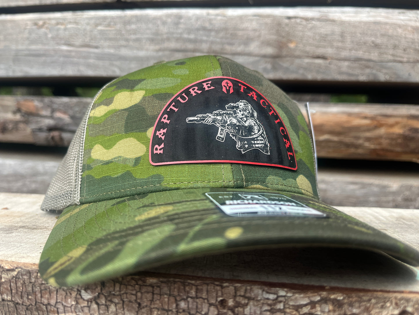 Richardson 112PT Tropical Camo(red w/ white inlay patch)
