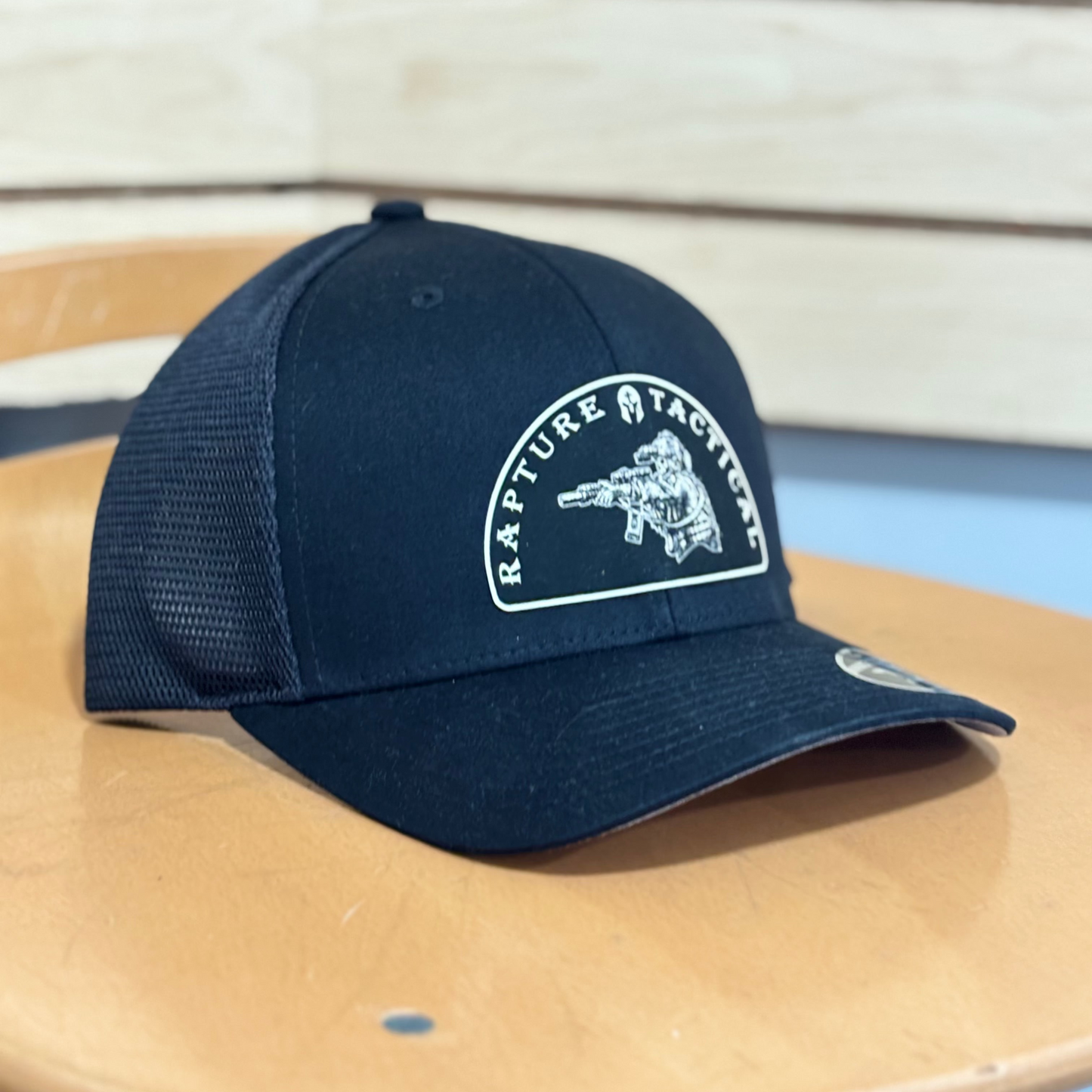 FlexFit 110M Black (white patch)