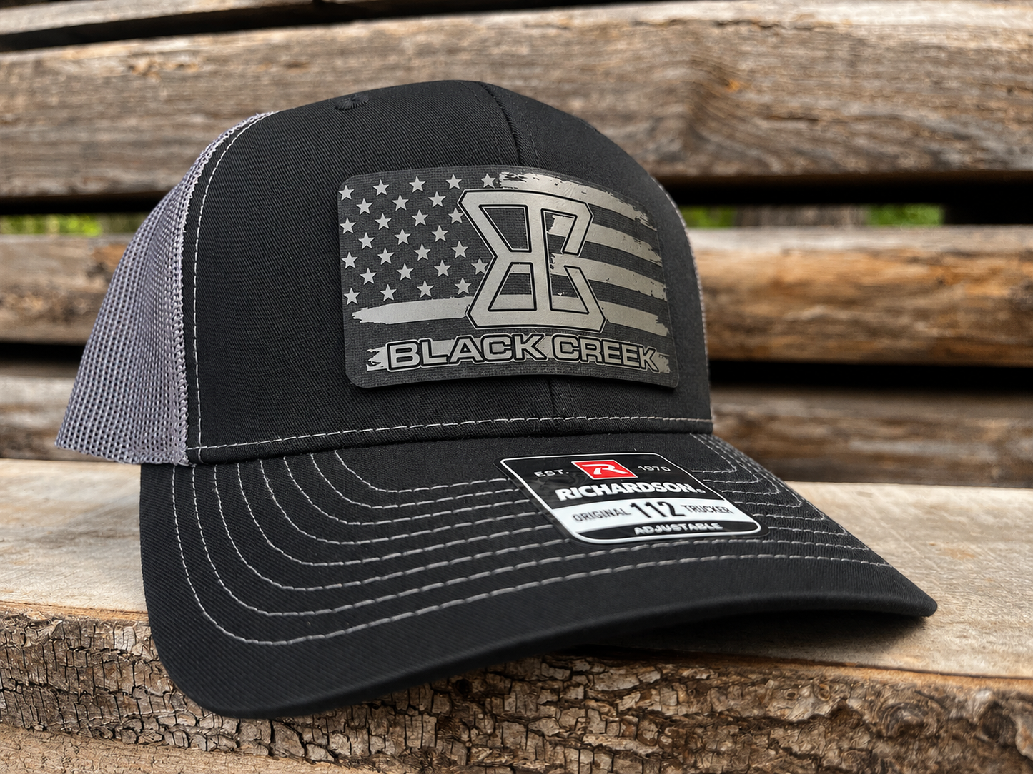 Richardson 112 Black/Charcoal (grey patch)