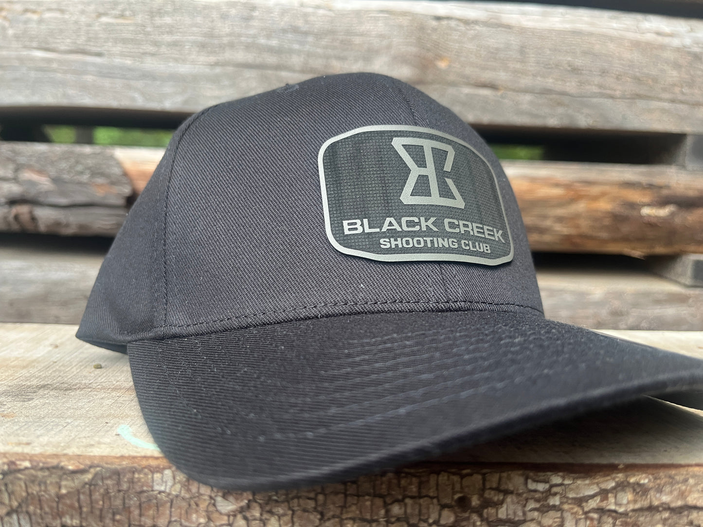 Flexfit 6277(no mesh) Solid Black(grey patch)